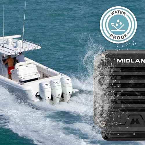 Midland- SPK100 Heavy-Duty 20W External Speaker - 180 Degrees Swivel Base Bracket Works with All CB and MXT Radios 8-OHM Sound System 3.5mm Audio Plug - Easy Installation Waterproof Design