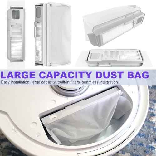 Replacement Accessories Compatible with Narwal Freo X Ultra Robot Vacuum Cleaner, 2 Main Brush, 6 Hepa Filter, 6 Dust Bags, 8 Mop Pads, 8 Side Brushes