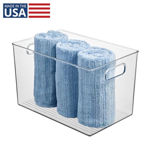 iDesign Large Clear Plastic Storage Bin for Bathroom or Vanity, Organizer for Hair Tools & Shampoo Bottles - style: Pack of 1