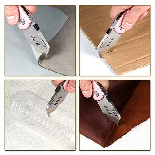 Vickay 30 Pack Utility Knife Hook Blades, SK5 Steel Heavy Duty Box Cutter Replacement Blades with Plastic Case, Standard Size Razor Blades for Most Standard Utility Knives