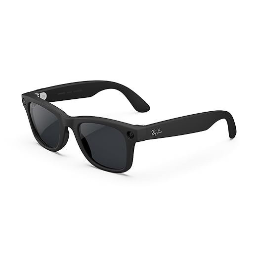 Ray-Ban Meta (Gen 2), Wayfarer Large, Matte Black | Smart AI Glasses for Men, Women — 2x Battery Life — 3K HD Resolution — 12 MP Ultra-Wide Camera, Audio, Video — Transitions® Grey Lenses
