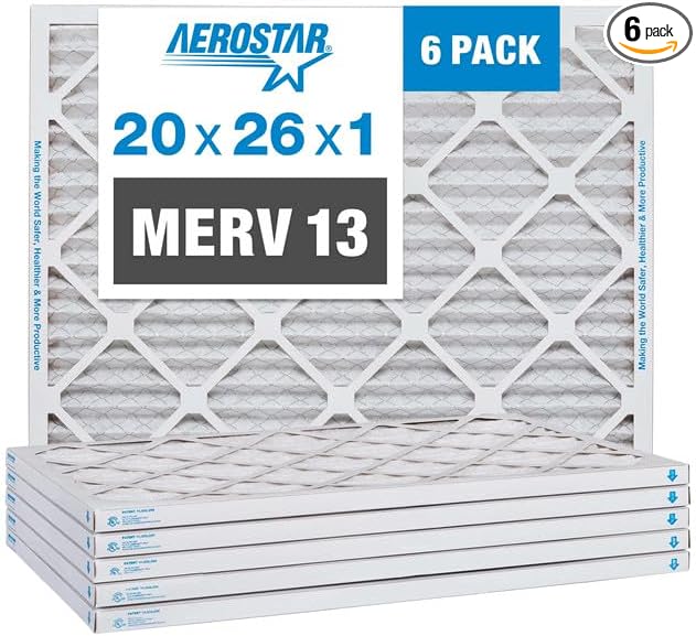 Aerostar 20x26x1 MERV 13-6 Count