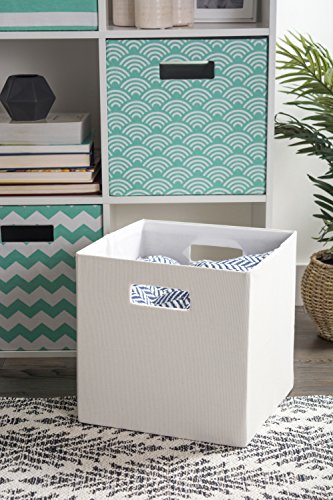 DII Poly-Cube Storage Collection Hard Sided, Collapsible Solid, Small, Off White (Pack of 2) - color: Off White, size: Small Square, 11x11x11" (Pack of 2)
