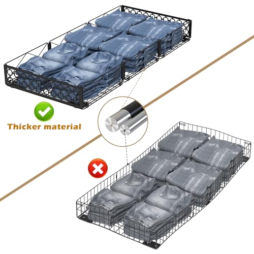 NADAMOO Large Under Bed Storage with Wheels, Low Profile Rolling Under Bed Storage Containers，Foldable Metal Under the Bed Organizer Bins for Bedroom，2 Packs - style: Pack of 2