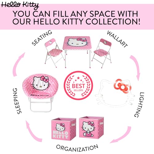 Hello Kitty Set of 2 Durable Storage Cubes with Handles, 10"x10"x10" Cubes - color: Hello Kitty