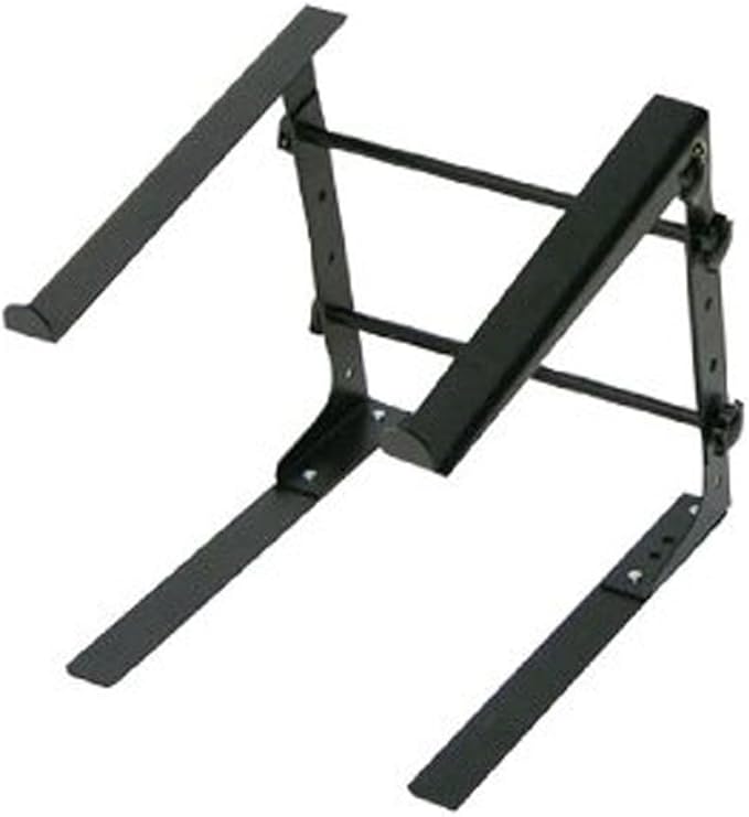 Pyle Portable Adjustable Laptop Stand - 6.3 to 10.9 Inch Standing Table Monitor or Computer Desk Workstation Riser with Shelf Storage and Height Alignment for DJ, PC, Gaming, Home or Office - PLPTS30