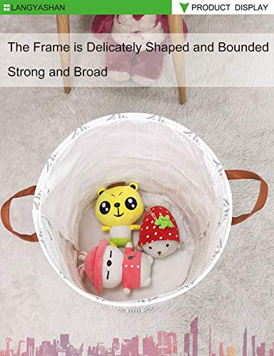 LANGYASHAN Laundry Basket Canvas Fabric Collapsible Organizer Basket for Storage Bin Toy Bins Gift Baskets Bedroom Clothes Children Nursery Hamper (Gery wave) - color: Gery Wave