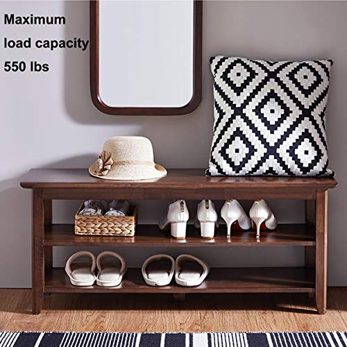 XKZG Storage Bench Wooden Shoe Rack Bench Rustic Solid Wood Entryway Bench (Brown,39.4") - color: Brown, size: 39.4"W x 11.8"D x 16.5"H