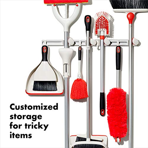 OXO Good Grips Wall-Mounted Mop and Broom Organizer (Pack of 12) - size: 3"x5"x17" (Pack of 12)