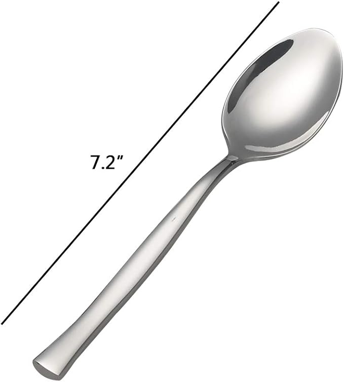 Qskely 12-Piece Dessert Spoons, Stainless Steel Small Spoon
