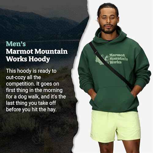 MARMOT Men's MMW Hoody - Hooded Sweatshirt with Screen Printed Graphic, Double-Layer Hood and Kangaroo Pocket