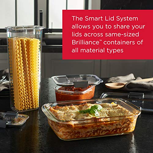 Rubbermaid Brilliance Glass Food Storage Containers, 3.2 Cup, Set of 4, BPA-Free, Leak-Proof, Clear - size: 3.2 Cup (8-Piece)