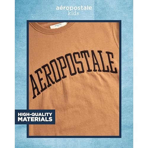 AEROPOSTALE Boys Sweatshirt - Soft Fleece Long Sleeve Pullover Crewneck Sweatshirt for Boys - Trendy Graphic Kids Sweatshirts
