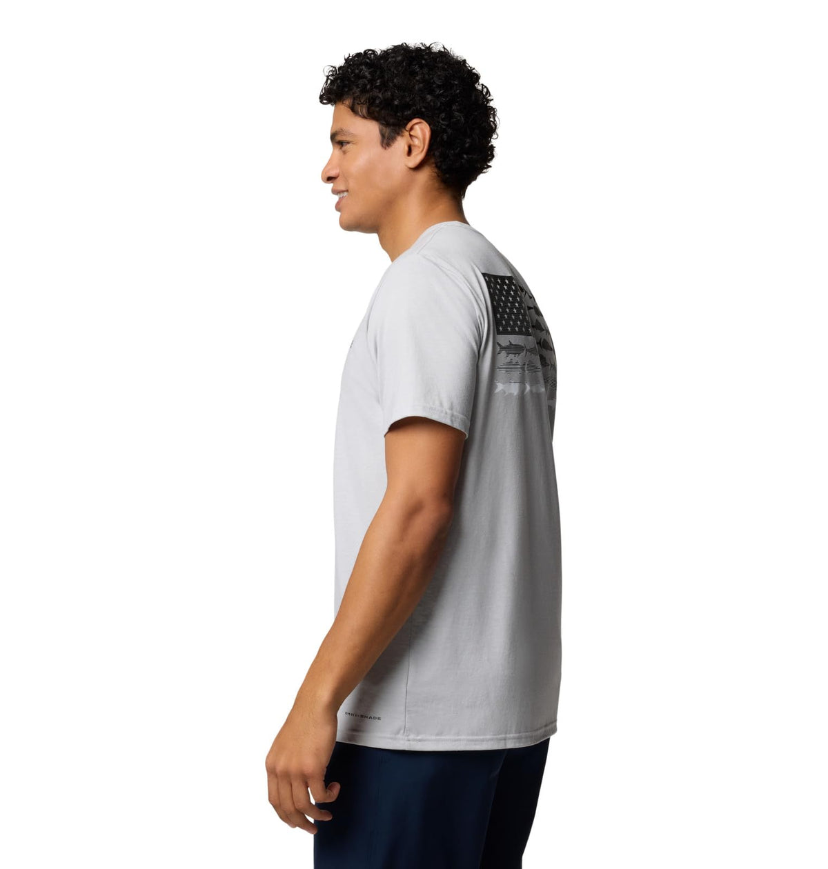Columbia Men's PFG Fish Flag II Short Sleeve, Cool Grey/Black Gradient, X-Large