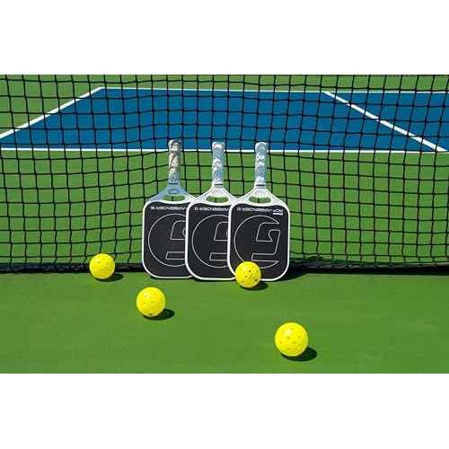 GAMMA RCF Airbender Pickleball Paddle, Raw Carbon Fiber, Customizable Handle Weight System & Aerodynamic Open Throat w/Shock Absorbing Gel Insert, 22mm,16mm, 13mm, & 10mm