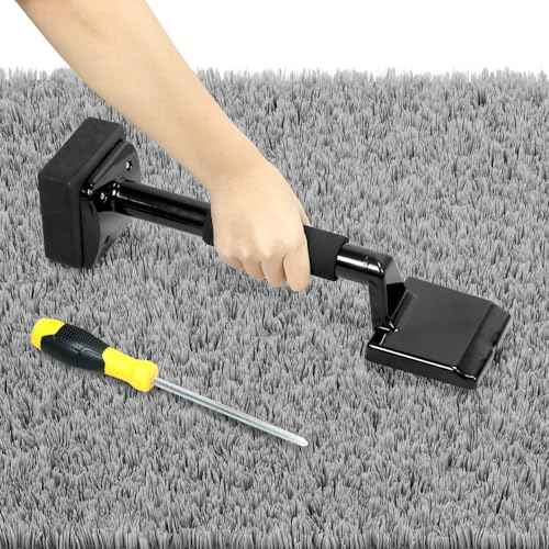 QWORK Economy Carpet Knee Kicker, 16-5/8" Non-Adjustable Carpet Stretcher Knee Kicker, Wide Steel Head 4-1/8" x 4-1/16"
