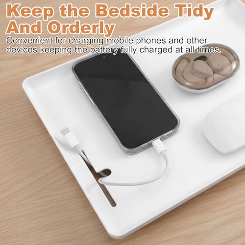 2 Pcs Bedside Shelf for Dorm Bunk Bed, Clip On Nightstand, Bed Side Table Tray Organizer, College Dorm Room Essentials for Girls/Guys, Bedside Tray with Cable Management for Dormitory, Back to School