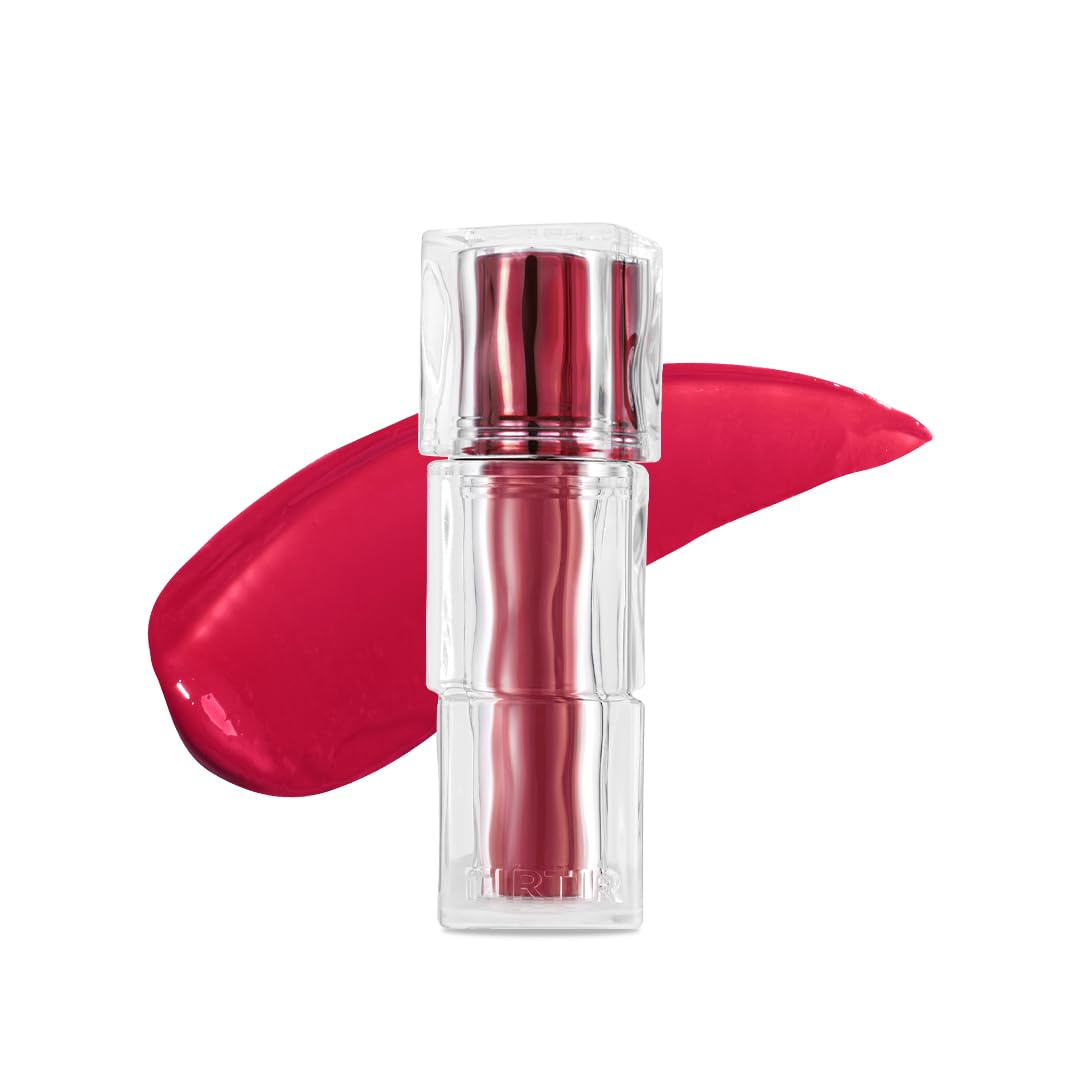 TIRTIR [*Mini Size Waterism Tinted Lip Gloss #20 Fever Red, 0.06 Fl Oz – Kiss Ready Lipgloss, 12H Long Lasting Non Sticky Natural Tinted Glow Korean Multiuse Cheek and Lip Tint for Women gift