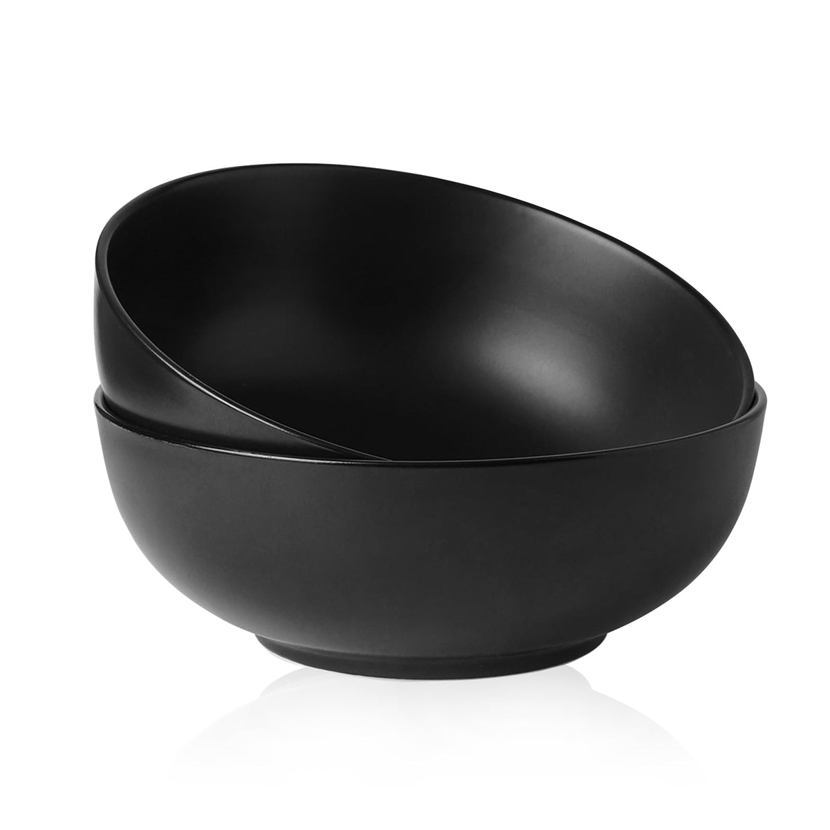 Kanwone Large Serving Bowls - 9.5 inch, 90oz Ceramic Salad Bowls, Fruit Bowls, Pasta, Soup Bowls, Set of 2, Serving Bowls for Entertaining, Microwave and Dishwasher Safe, White