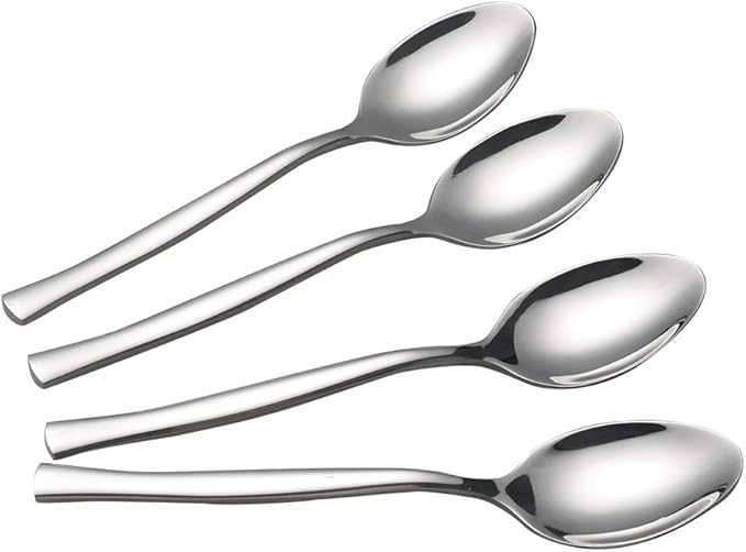 Qskely 12-Piece Dessert Spoons, Stainless Steel Small Spoon