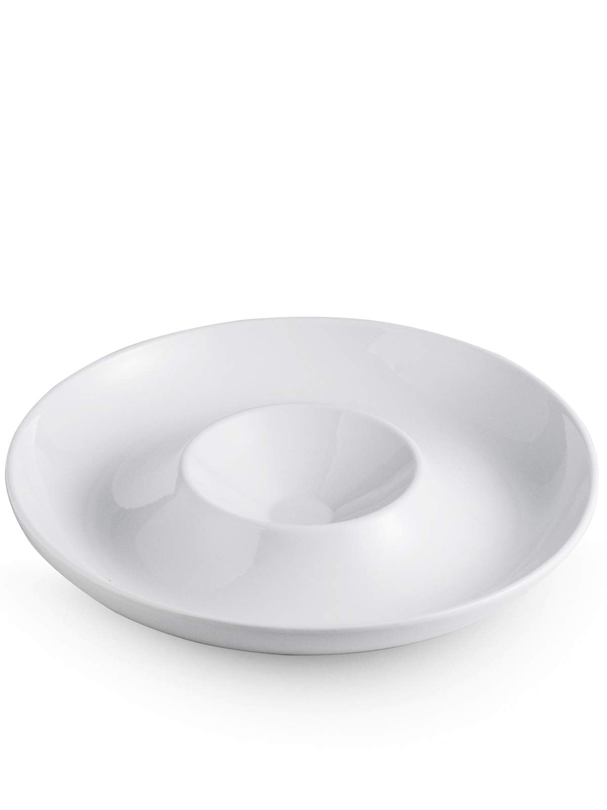 LAUCHUH Veggie Tray Set of 2, Porcelain Chip and Dip Serving Set, 12 inch