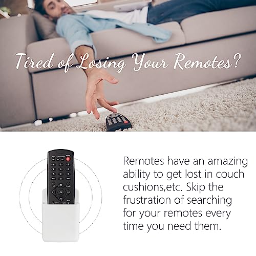 2 Pcs Remote Control Holder Wall Mount, TV Controller Holder, Self Adhesive Remote Holder, Wall Pen Holder Storage Accessories for Home Office School (White) - color: White&2Pcs