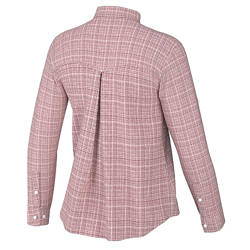 Huk Standard Tide Point Pattern Long Sleeve Shirt, Button Down for Women, Peach Whip, XX-Large