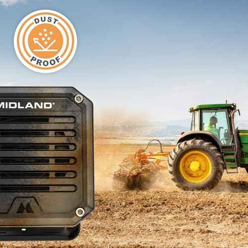 Midland- SPK100 Heavy-Duty 20W External Speaker - 180 Degrees Swivel Base Bracket Works with All CB and MXT Radios 8-OHM Sound System 3.5mm Audio Plug - Easy Installation Waterproof Design