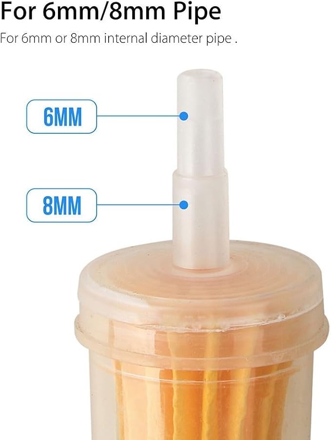 Inline Plastic Fuel Filters Set 10 Pieces