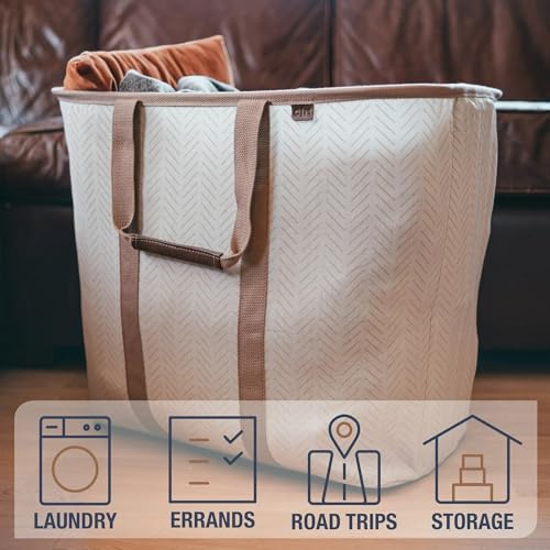 CleverMade Collapsible Laundry Caddy – Foldable Laundry Hamper & Tote, XXL 64L Pop-Up Laundry Basket with Handles, Space-Saving Laundry Organizer for Home & Travel, 2 Pack - LUXE Navy Noir - color: LUXE Navy Noir