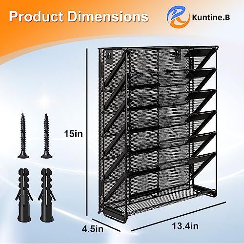 Kuntine.B Wall File Organizer (Black, 7 Tier 2 Pack) - color: Black, size: 7 Tier 2 Pack