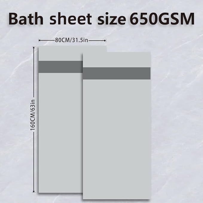 Super Absorbent Quick Drying | Hotel Grade Extra Large Bath Towels, 2-Piece Set, Bathroom Luxury Soft Towels-650GSM Cotton Luxury Beach Bath Towel 80x160cm (31.5x63 inches) (Dark Grey)