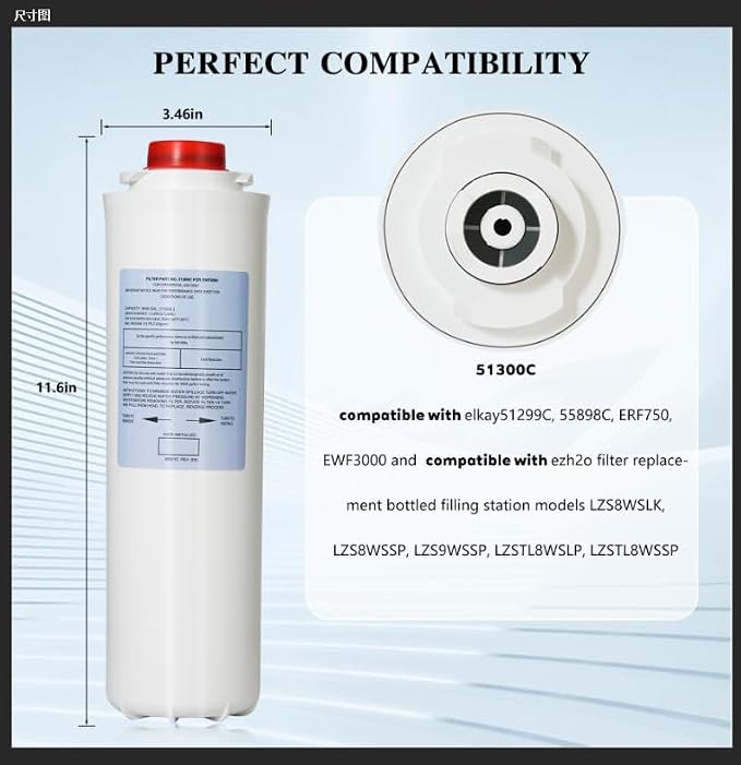 Water Filter Replacement for EWF3000（No Chip）, 1 Packs Replacement Large
