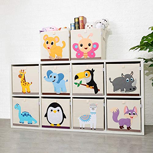 Foldable Animal Cube Storage Bins Fabric Toy Box/Chest/Organizer for Kids Nursery, 13 inch (Rhino) - color: Rhino