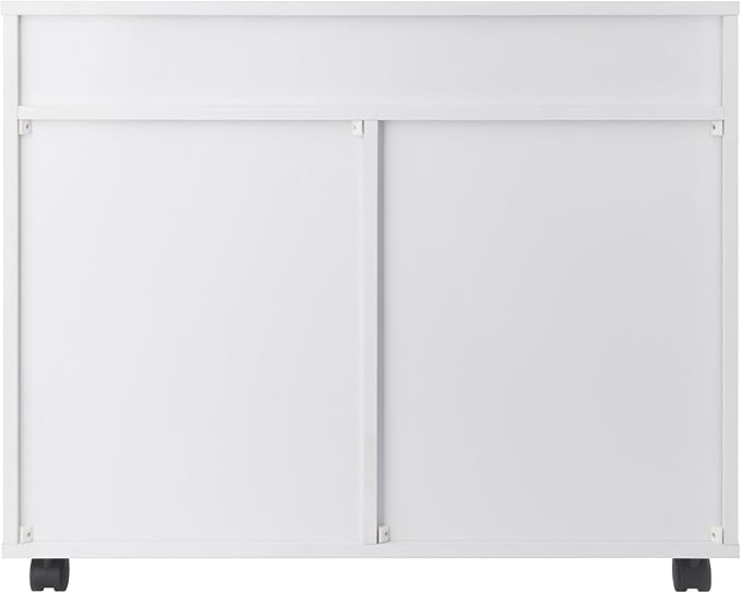 Winsome Halifax Storage Mobile Cabinets, 2 Doors, 4 Drawers, 1 Wide Drawer, for Home Office, White