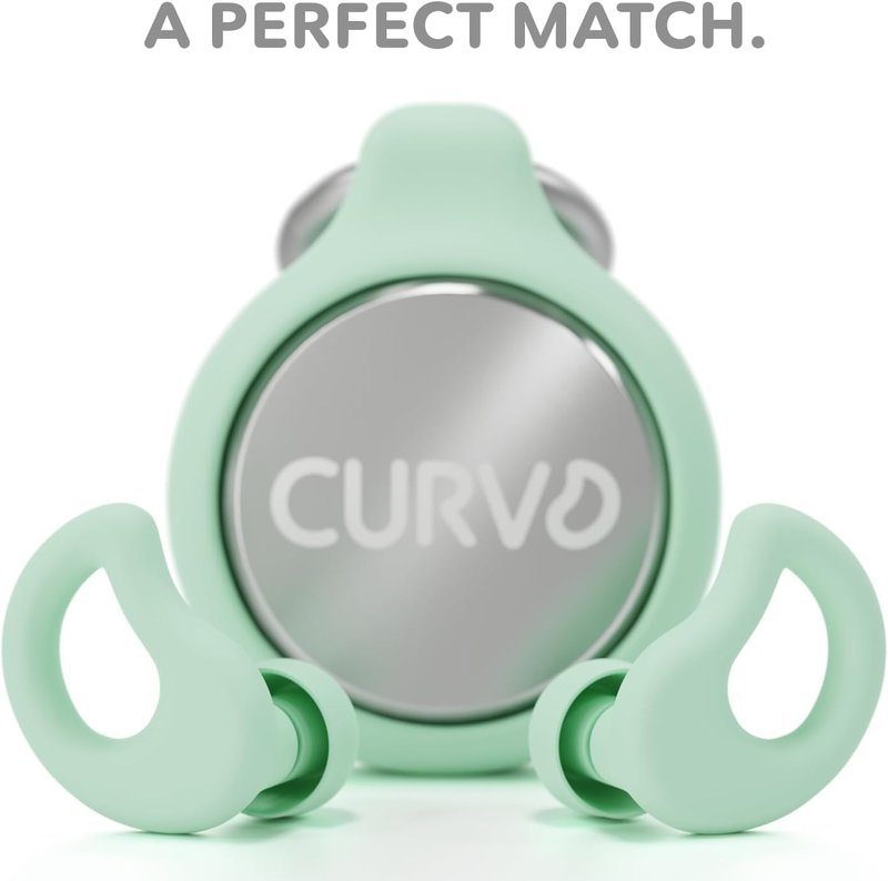 CURVD Everyday Earplugs + Case Clip Bundle, the Perfect earplug for Sleep, Travel, Noise Sensitivity/canceling + Case Clip Package Portable Waterproof Container & Silicone Sleeve for Ear Plugs(Mint)