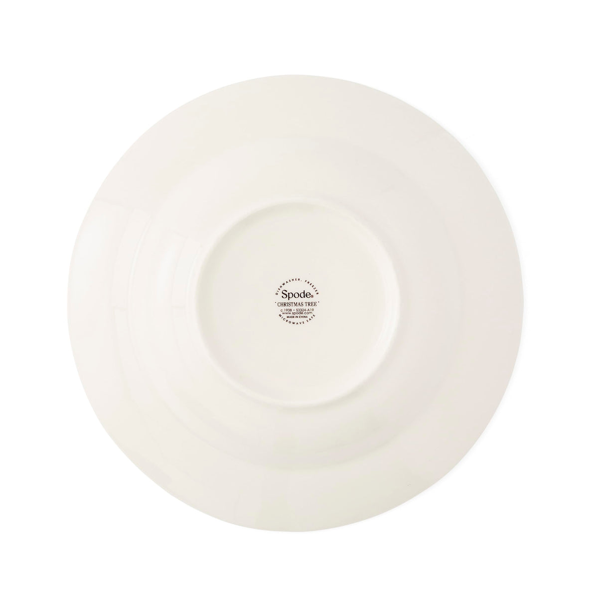 Spode Christmas Tree 9" Soup Plate (Set of 4) – Stoneware Bowls with Festive Tree Design & Green Rim, Ideal for Serving Soup, Pasta, Salad – Microwave & Dishwasher Safe Holiday Dinnerware