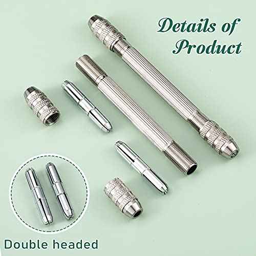 Double Ended Pin Vise DIY Hand Drill Pin Vise Resin Drill Wire Twisting Tools with Copper Collet Copper Jewelry Making Tools for DIY Hairpin Keychain Bracelets Necklace
