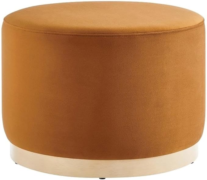 Modway Large 23" Round Performance Velvet Upholstered Upholstered Ottoman