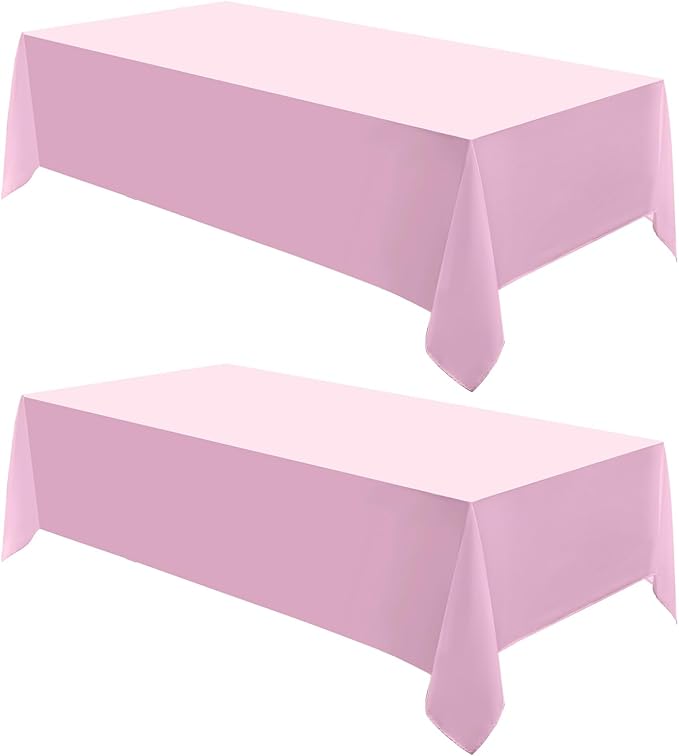 Rectangle Tablecloths 60x120 Inch 2 Pack Pink Tablecloth for 6ft Washable Decorative Linen Polyester Table Cloths for 8ft Dining Table Banquets Buffet Parties and Wedding
