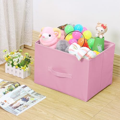 EBIGIC Pink Bins[6 Pack] 9.0"x7.5"x7.5" Small Size Fabirc Foldable Closet Toy Organizer Collapsible Cloth by BIGIC… - color: Pink 6Pack, size: 9”x 7.5”x 7.5”