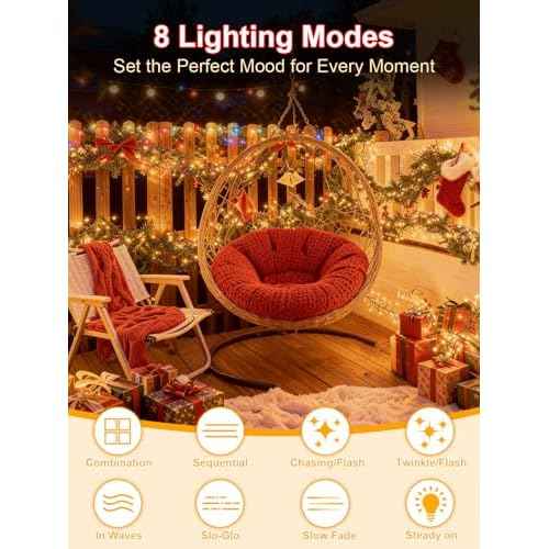 Christmas Lights with 1000 LEDs, 328FT Extra Long Plug in Fairy String Lights for Outdoor Tree and Indoor D?cor, 8 Modes & Timer, IP65 Waterproof Lights for Yard Garden Decor (Warm White)