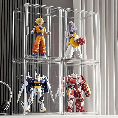 Clear Acrylic Display Case with Magnetic Lid-Dustproof Plastic Book Storage box,Clear Box,Purse Storage Organizer,Action Figure Display Case,Acrylic Sneaker Shoe Box(1 Pack) - style: 14.2"L x 8.7"W x 10.6"H - 1 Pack