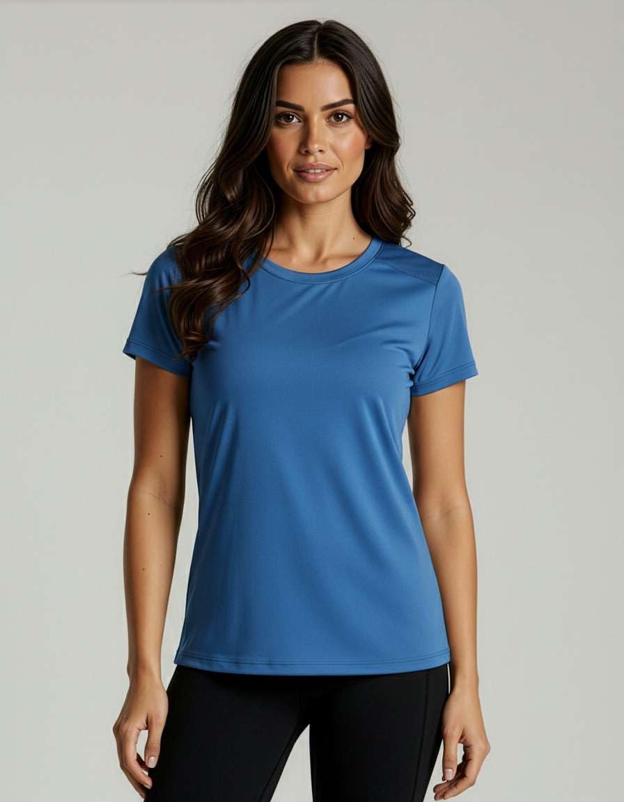 Real Essentials 5 Pack: Women's Short Sleeve Mesh Insert T-Shirts Athletic Tops Gym Workout Yoga Tennis Activewear - Set 8,XL
