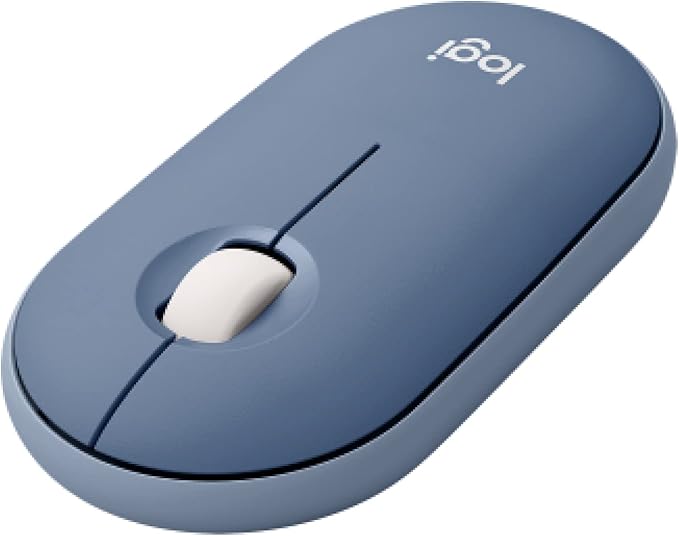 Logitech Pebble Wireless Mouse with Bluetooth or 2.4 GHz Receiver - Blueberry