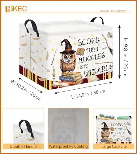 Rectangle Storage Basket with Handles,Collapsible Storage Bin,Books Box,Gift Basket(Magic) - color: Magic