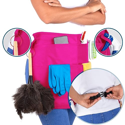 5-Pocket Waterproof Professional Cleaning Apron. Made for Pro Cleaners. Like a Cleaning Caddy Around Your Waist