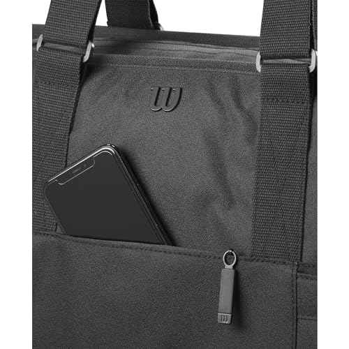 WILSON 2024 Lifestyle Tote Tennis Racket Bag - Holds up to 2 Rackets, Black