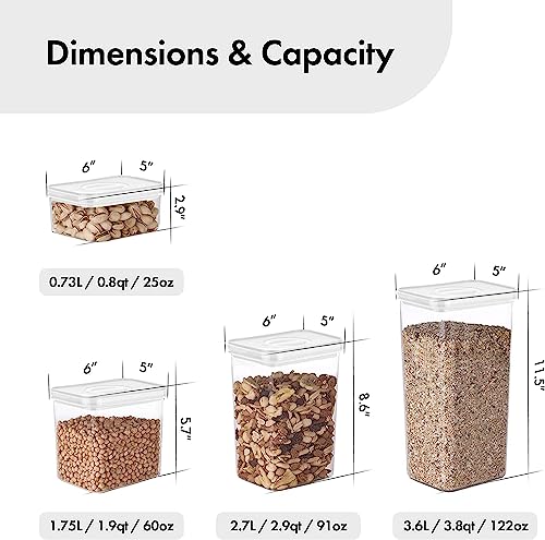 Neoflam Airtight Smart Seal Food Storage Container (Set of 3) | Crystal Clear Body | Modular, Stackable, Nestable Design | Easy to Clean, BPA Free (2.7L, Rectangular)