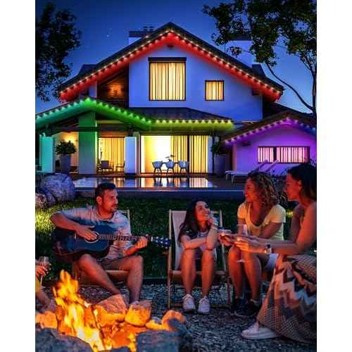 VCOKEN Permanent Outdoor Lights, 63.6ft with 36LED Outdoor Christmas Lights with App Control Remote, DIY Scene Modes Eaves IP65 Waterproof Light for Christmas, Holiday, Decor, Garden Decor